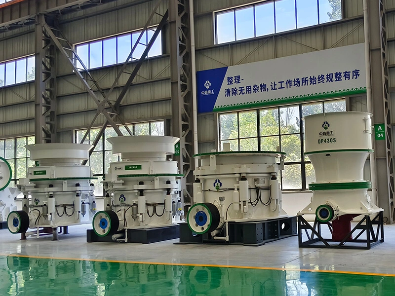 Premium multi-cylinder hydraulic cone crusher for hard stone crushing plant in factory workshop.