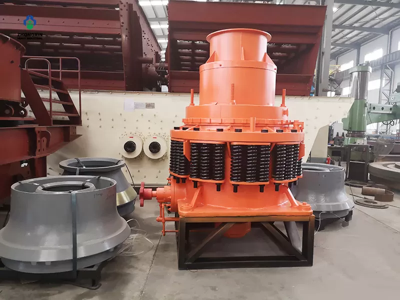 PY spring cone crusher manufactured in mining equipment production workshop