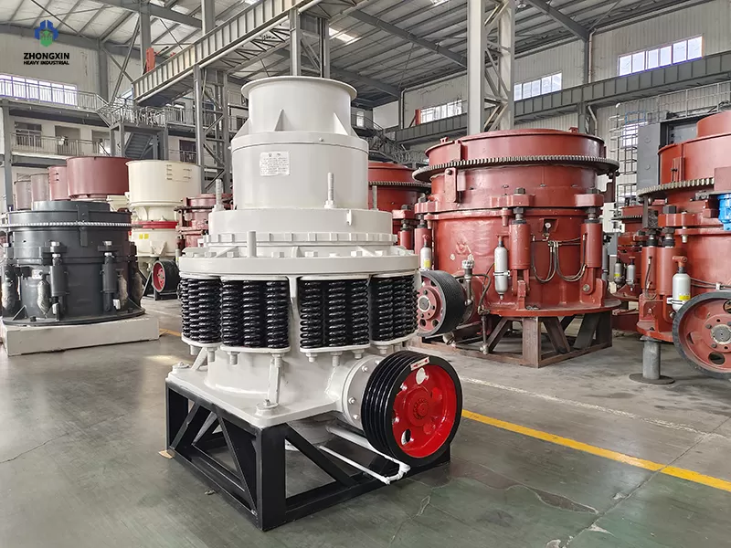 PY spring cone crusher production line assembly and quality inspection in factory