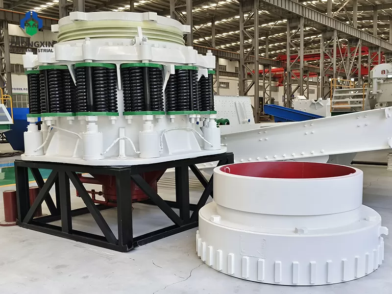 Tertiary cone crusher feed opening with deep crushing chamber and mantle