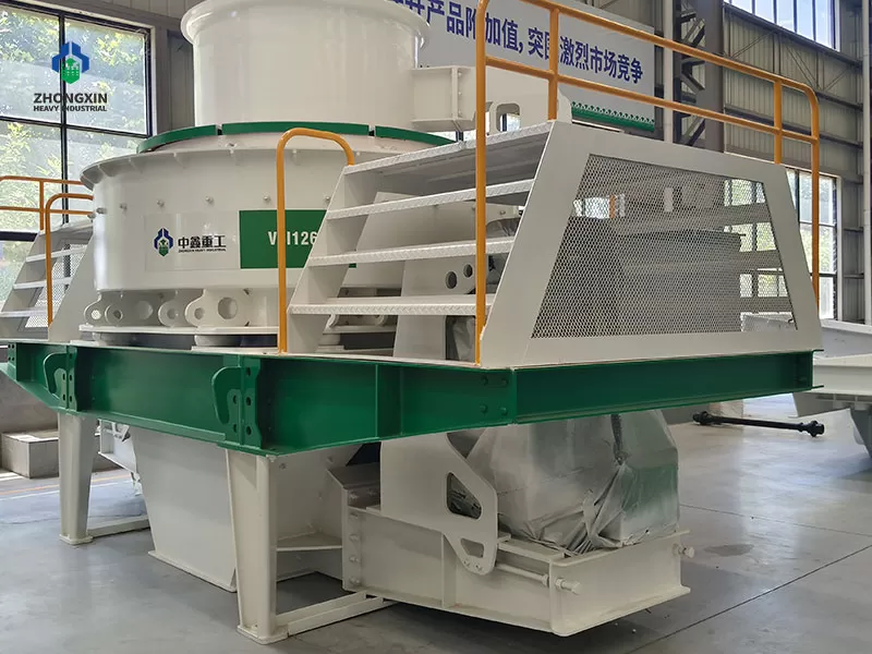 Sand making machine factory assembly line showing VSI crusher units