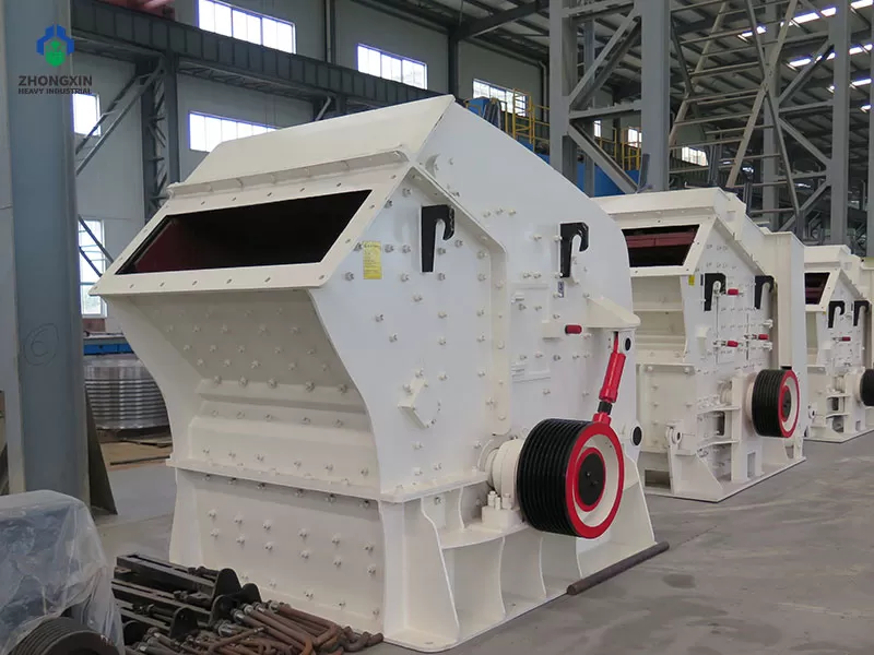 PF Series Impact Crusher assembly line at manufacturing plant workshop