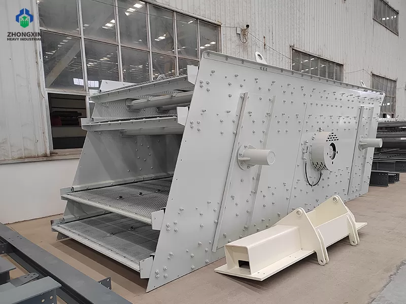 China sand vibrating screen with fine mesh and spray pipe system