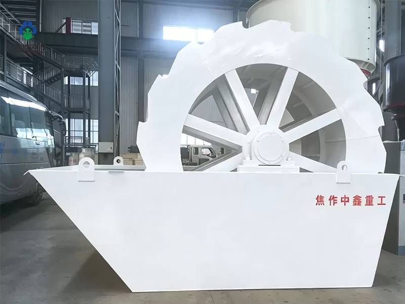 Industrial wheel bucket sand washing machine assembled in the factory with durable steel structure