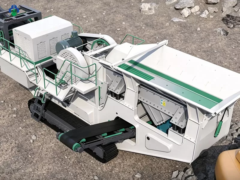 Mobile crushing station hydraulic system and control panel installation