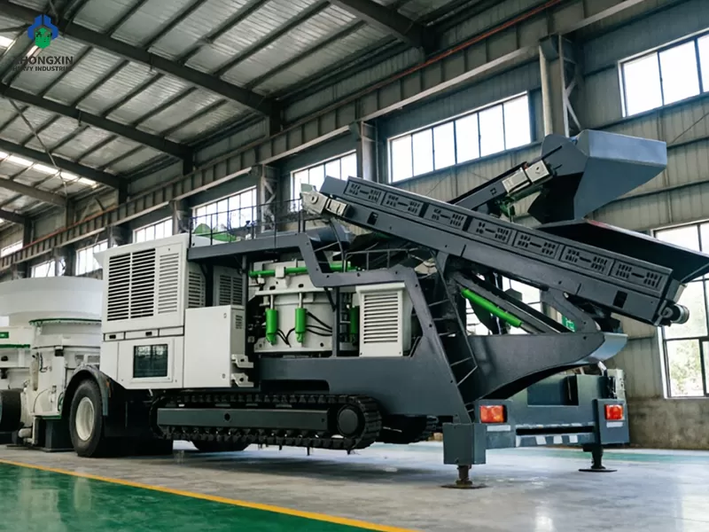 Crawler Cone Crusher Station manufactured in modern crusher equipment factory workshop