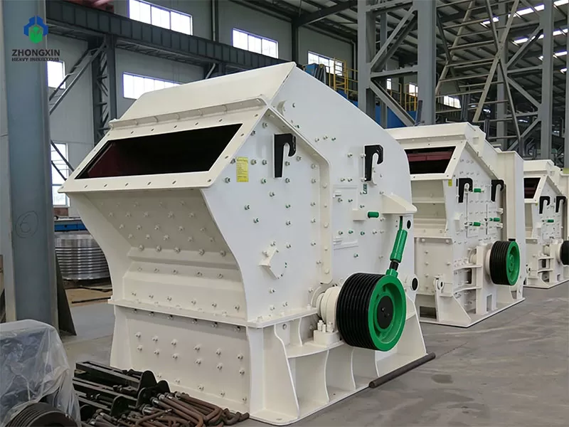 PF impact crusher complete unit with frame and discharge chute system